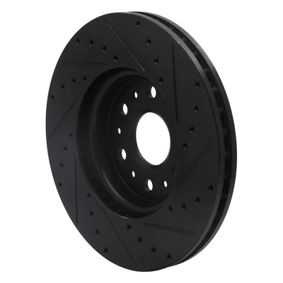 R1 17-25 Buick Enclave Front Left Drilled & Slotted Black Brake Rotor