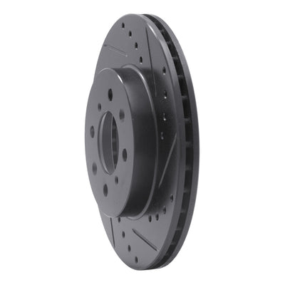 R1 90-17 Acura EL Front Right Drilled & Slotted Black Brake Rotor