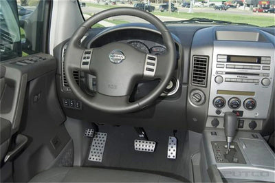 Pedal Covers: 2004-2006 Nissan Titan; Liquid Solid Billet Pedals; track design; footrest