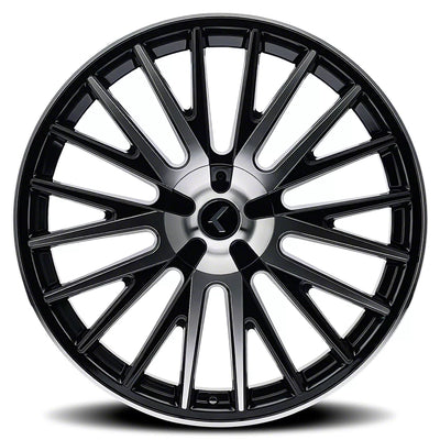 Kraze KR185 Double Down 22x8.5 / 5x115/120 BP / 38mm Offset / 74.1mm Hub Gloss Black Machined Wheel