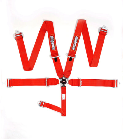 SFI CAMLOCK 5PT PD LAP SEAT BELTS RED