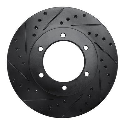 R1 91-98 Toyota 4Runner Front Left Drilled & Slotted Black Brake Rotor