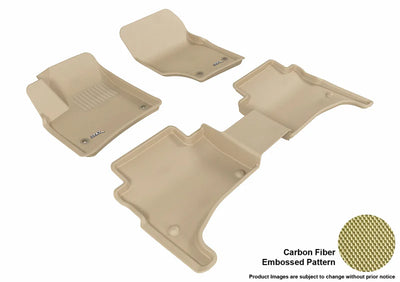 3D MAXpider 2003-2010 Porsche Cayenne Kagu 1st & 2nd Row Floormats - Tan