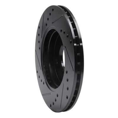 R1 00-15 Ford Ikon (Mexico / Made In India) Front Right Drilled & Slotted Black Brake Rotor