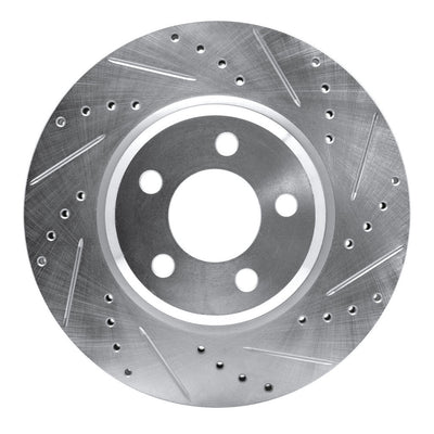 R1 Concepts Brake Rotor Drilled and Slotted Silver Fits Chrysler 300