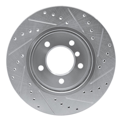 R1 Concepts Brake Rotor Drilled and Slotted Silver Fits BMW 323i