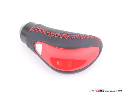 Momo Combat Evo Shift Knob - Black Leather, Red Insert, Red Stitching