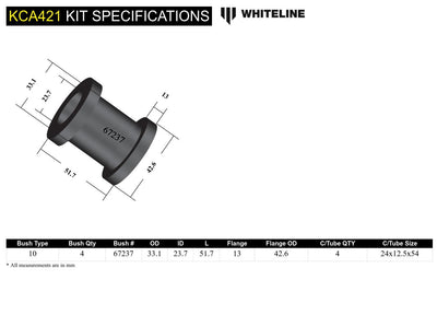 FRONT CONTROL ARM UPPER BUSHING ADDS +/ 0.5DEG CAMBER 0415 MAZDA