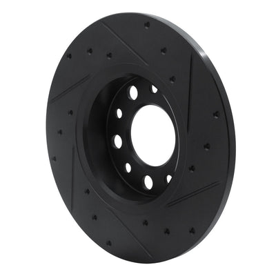 R1 15-25 Alfa Romeo Tonale Rear Left Drilled & Slotted Black Brake Rotor