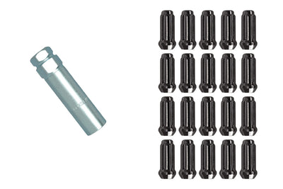 14MM X 1.50 DUPLEX ACORN5 LUG KIT SMALL DIAMETER DUPLEX BLACK CHROME (LUGS & KE