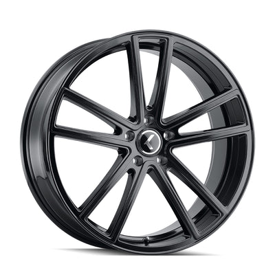 Kraze KR190 Lusso 22x8.5 / 5x112 BP / 38mm Offset / 66.56mm Hub Gloss Black Wheel