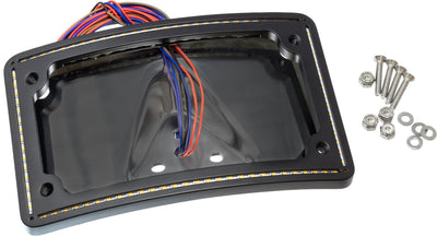 Letric Lighting 99-03 Sportster Perfect Plate Light Black Curved License Plate Frame