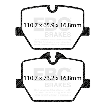 EBC Racing 2020+ Toyota GR Supra 2.0L/3.0L (w/13.6in Rear Rotor) RP-1 Race Rear Brake Pads