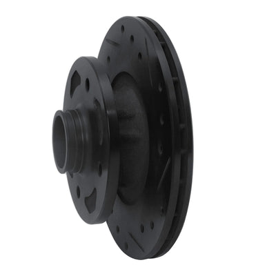 R1 84-85 Mazda RX-7 Front Right Drilled & Slotted Black Brake Rotor