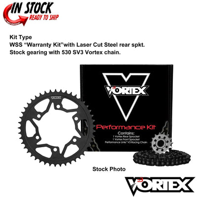 Vortex Racing V3 2.0 Chain and Sprocket Kit 3521-15,641S-47,530SX3-108- Black