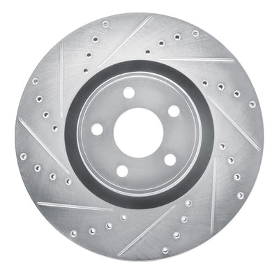 DFC 14-19 Ford Focus Front Left Drilled & Slotted Silver Brake Rotor
