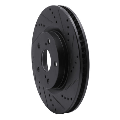R1 06-20 Lexus ES350 Front Right Drilled & Slotted Black Brake Rotor