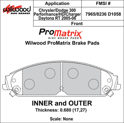 Wilwood Pad Set Promatrix D1058