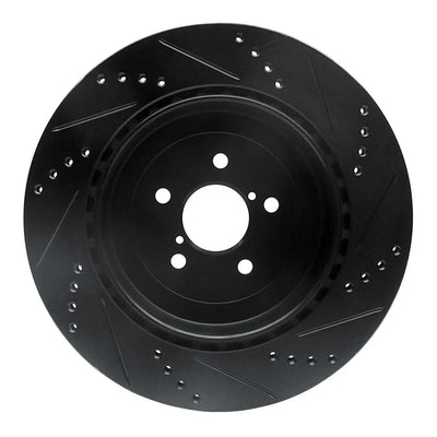 R1 95-96 Dodge Neon (USA/Canada) Front Left Drilled & Slotted Black Brake Rotor