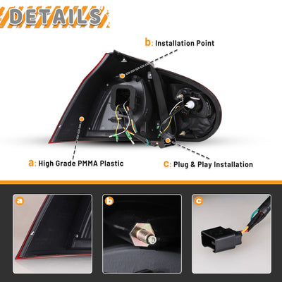 Winjet black tail light