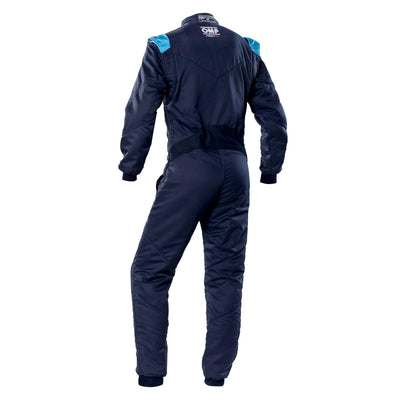 OMP FIRST-S OVERALL NAVY BLUE/CYAN SIZE 48 FIA 8856-2018 + SFI