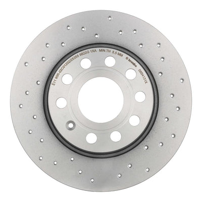 Brembo 12-18 VW GTI/16-18 Audi A3 Sportback e-tron Rear Premium Xtra Cross Drilled UV Coated Rotor
