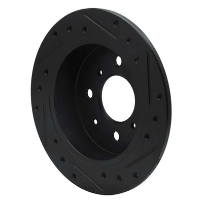 R1 88-01 Acura Integra Rear Left Drilled & Slotted Black Brake Rotor