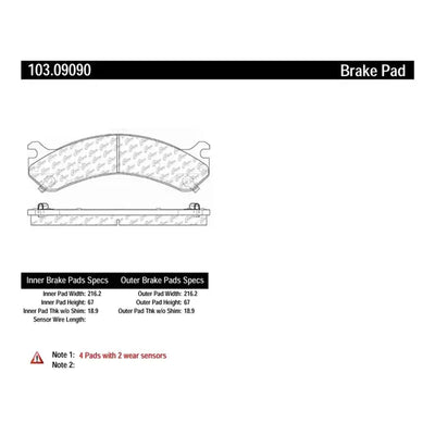 Stoptech PQ Pro Brake Pads Rear Chevrolet GMC Sierra 3500 Sierra 3500 Classic Sierra 3500 HD Sil
