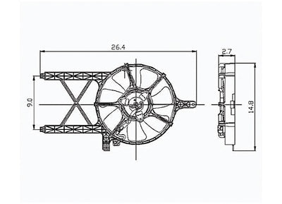 CON COOING FAN ASSY (BLADE/MOTOR/SHROUD) PATHFINDER 0507; XTERRA 0506; FR ONTIER 4.0L 0506