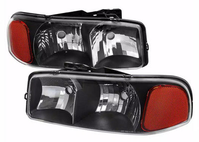 OE STYLE HEADLIGHT MATTE BLACK HOUSING CLEAR LENS - USES STOCK BULBS