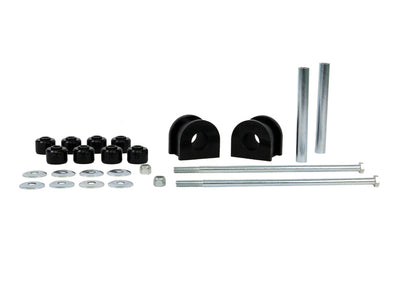 Sway bar - mount and link bushings 10 Bushings 2 Spacers 2 Bolts 8 Washers 2 Nuts Grease