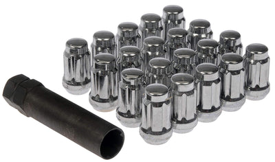 CHROME SPLINE DRIVE ACORN NUT SET M