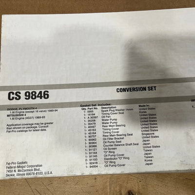 Fel-Pro Mitsubishi Eclipse CS 9846 Engine Conversion Gasket Set