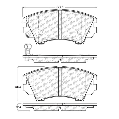 Centric C-TEK 2011 Saab 9-5 Ceramic Brake Pads w/Shims - Front