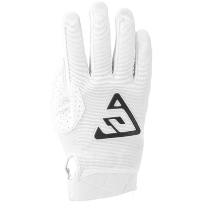 Answer 25 Peak Gloves White/Black Logo Youth - Medium