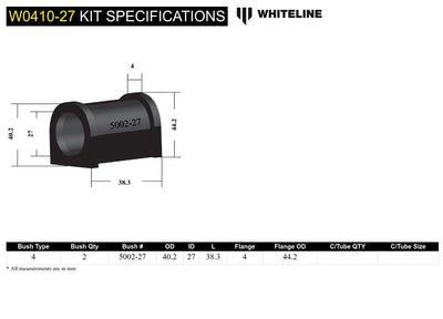 SWAY BAR MOUNT BUSHING SUITABLE W/SWAYBAR BNR41Z