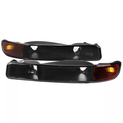 00-06 GMC YUKON/ YUKON XL OE STYLE BUMPER LIGHTS MATTE BLACK HOUSING AND CLEAR LENS - USES STOCK BULBS - NOT COMPATIBLE DENALI MODELS