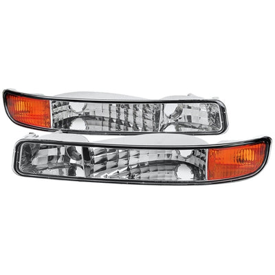 00-06 GMC YUKON/ YUKON XL OE STYLE BUMPER LIGHTS CHROME HOUSING AND CLEAR LENS - USES STOCK BULBS - NOT COMPATIBLE DENALI MODELS