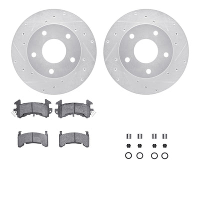 R1 1982-1988 Pontiac Firebird Rear Drill & Slot Silver Rotors w/Optimum OE Pads & Hardware