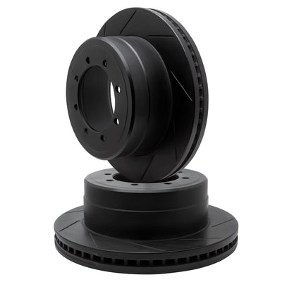 R1 09-25 Dodge Ram 2500 Front Slotted Black Rotor Kit