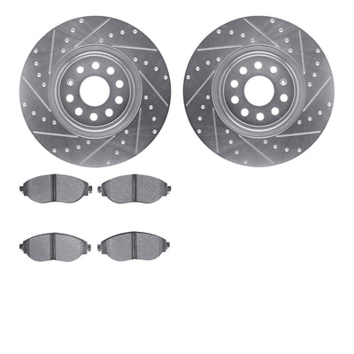 R1 18-25 Volkswagen GTI Front Drill & Slot Silver Rotors w/Euro Ceramic Pads