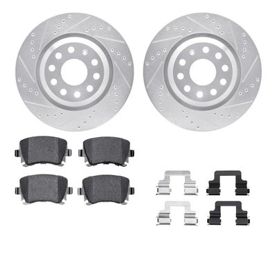R1 06-21 Volkswagen Passat Rear Drill & Slot Silver Rotors w/Optimum OE Pads & Hardware