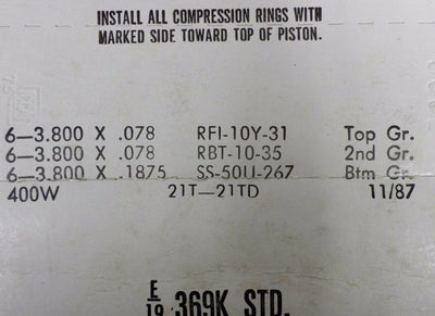 SEALED POWER auto part