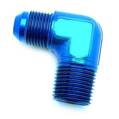 -6AN X 1/4NPTF 90 BLU ELBOW