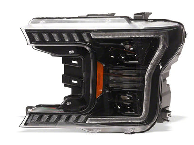 Raxiom 18-20 Ford F-150 LED Halo Surround Headlights with Amber DRL- Black Housing- Clear Lens