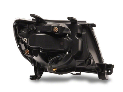 Raxiom 05-11 ToyotaTacoma Axial Series Switchback Projector Headlights- Black Housing- Clear Lens
