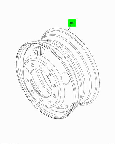 19.5" x 6.75RW Aluminum Wheel