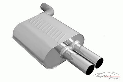Stainless Steel Rear Silencer w/ Dual 76mm Tips