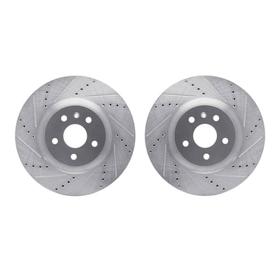 R1 09-17 Buick Regal Front Drilled & Slotted Silver Brake Rotor Set