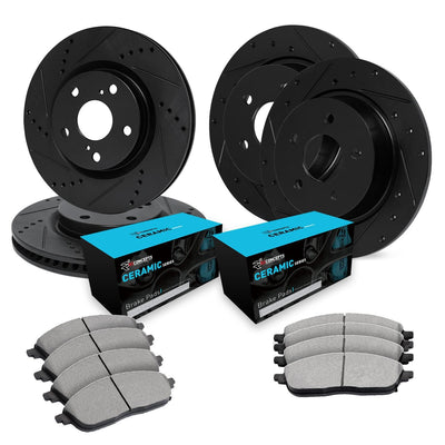 R1 E- Line Series Brake Rotor - D/S - Black w/ Ceramic Pads Fits Mazda CX-5